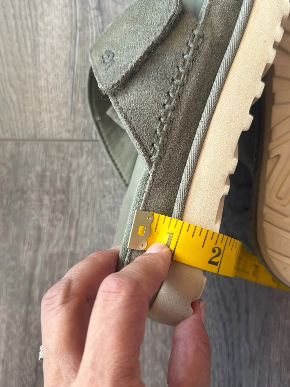UGG Olive Green Suede Platform Slide Sandals